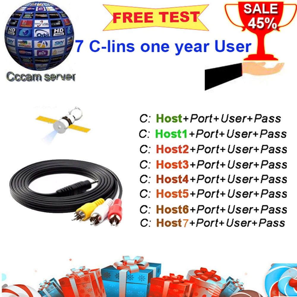 Европа 7 Cline Cccam 7 cline сервер Европа cccam Oscam cline для DVB-S2 2 года v8 nova freesat v8 супер спутниковый ТВ приемник