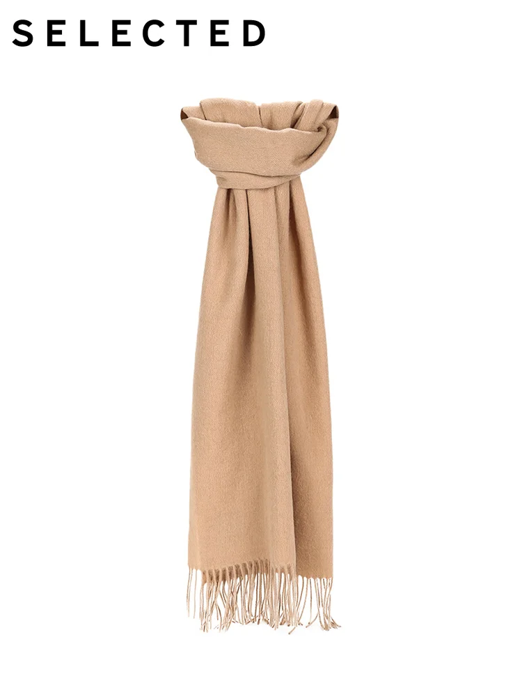 Выбранный 100% шерстяной длинный шарф с бахромой A | 41846H501【Fan получить новые поступления купон в описании