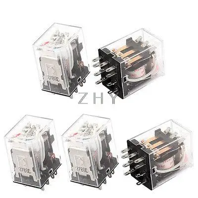 

HH53PL AC 24V Coil 11-Pin 3PDT Red LED Light Electromagnetic Relay 5 Pcs