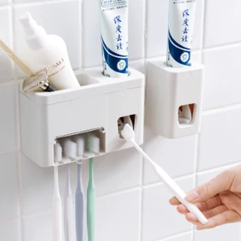 

Automatic Toothpaste Dispenser With Toothbrush Holder For Home Bathroom Sticky Toothpaste Squeezer Bathroom Accessories Tools