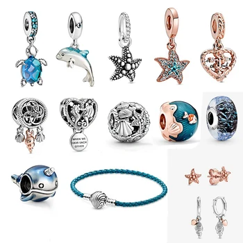 

2020 New Summer High-quality Openwork Seahorse, Starfish Shell, Narwhal Dolphin, Rope Heart-shaped Love Anchor Ladies Diy Jewelr