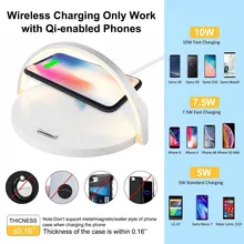 10 Вт QI Быстрое беспроводное зарядное устройство со светодиодный настольной лампой для IPhone 11/11 Pro/XS/XR/X зарядная станция для samsung Galaxy S10/Note 9/S9