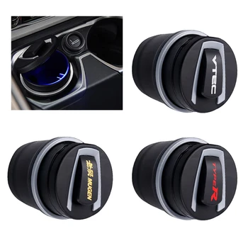 

For Honda Mugen TYPER VTEC Accord CRV Hrv Jazz Portable Car LED Cigarette Ashtray Blue LED Light Multifunction Auto Accessories