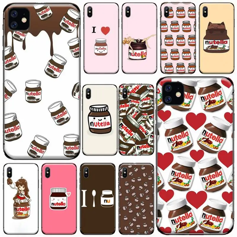

funny food Chocolate Nutella Printed Phone Case for iPhone 11 12 pro XS MAX 8 7 6 6S Plus X 5S SE 2020 XR