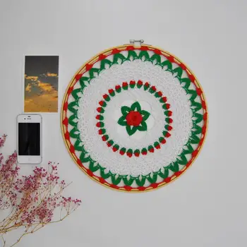 

Handmade Wall Decor hanging Dream Cotton flower Lace Catcher Wedding Background party home shop decoration No.A039 diameter 34cm