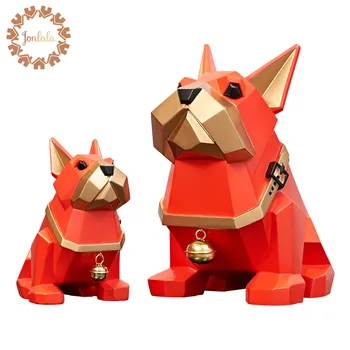 

Hot! Cool Geometric Bulldog Table Decoration Animal Ornaments Resin Ornaments Home Desktop Decoration Home Accessories