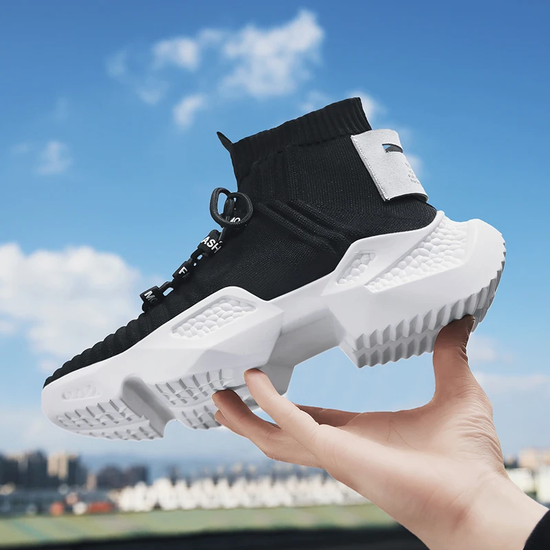 Men Running Shoes Chaussure Homme Spring Design Thick Soles Jogging Fitness Breathable Outdoor Sport Shoes Sneakers Men