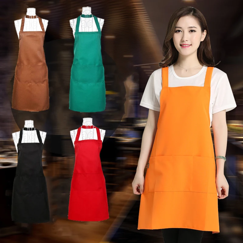 Kitchen Apron Unisex Elegant Sleeveless Oil-Proof Stylish Cooking Bar Painting Solid Waterproof
