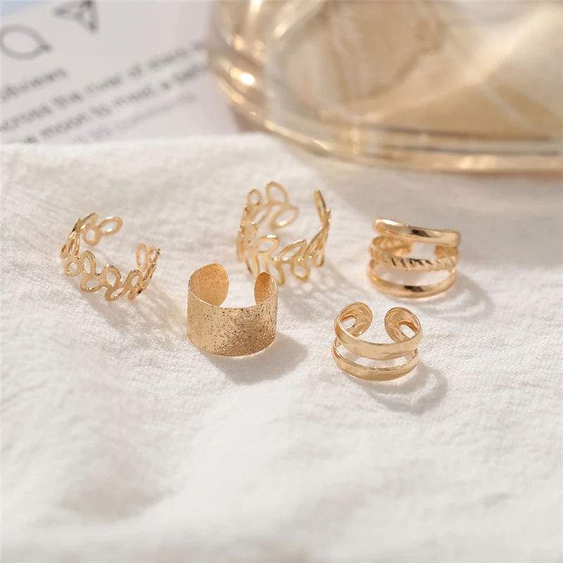 Ear Clip Earrings Clip Earrings Ear Clip Ear Accessories 17KM Ear Cuff Gold Color Leaves Non-Piercing Ear Clips Fake Cartilage Earrings Clip Earrings For Women Men Jewelry