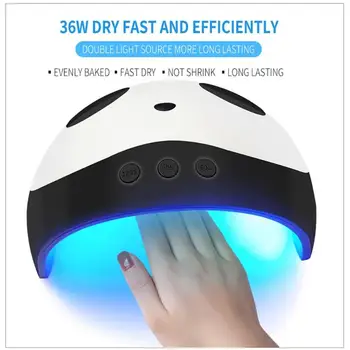 

Cute Panda UV LED Nail Dryer Lamp 36W 60s/90s/120s Nail Dryer Timing Manicure Nail Polish Dryer Lamp Light Manicure Tools