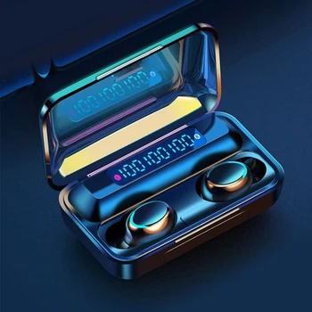 Bluetooth Earphone v5 0 Mini LED Display F9 5c Earpiece Stero Sound 1200mah Power Bank Wireless Headsets Sport with Microphone