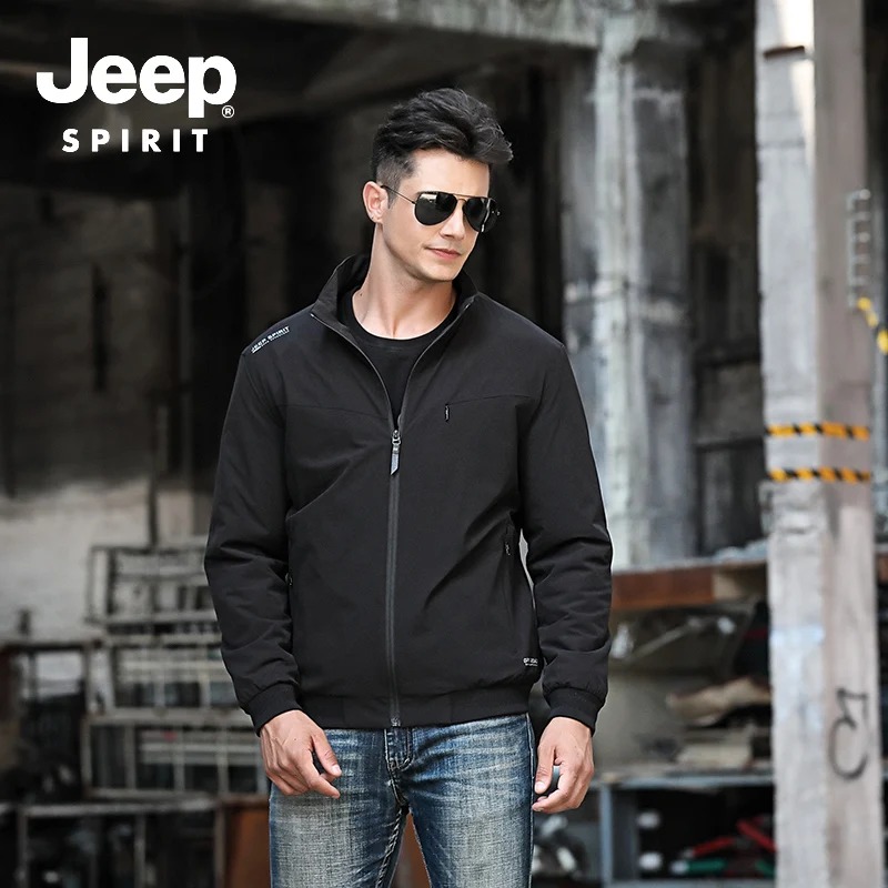 JEEP SPIRIT/мужская зимняя куртка из плотного флиса, теплое зимнее пальто для мужчин, рукав на резинке с воротником-стойкой, ветровка, верхняя одежда для мужчин, большие размеры, M-4XL