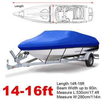 

14ft 15ft 16ft 210D Denier Trailerable Boat Covers Water proof Rain Proof SUN UV Protector Speedboat Boat Cover Fishing