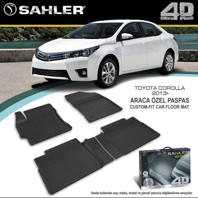 Floor Mats Liner 4.5D Molded Black Fits Toyota Corolla 2013 2018 Rubber Floor MatsFloor Mats