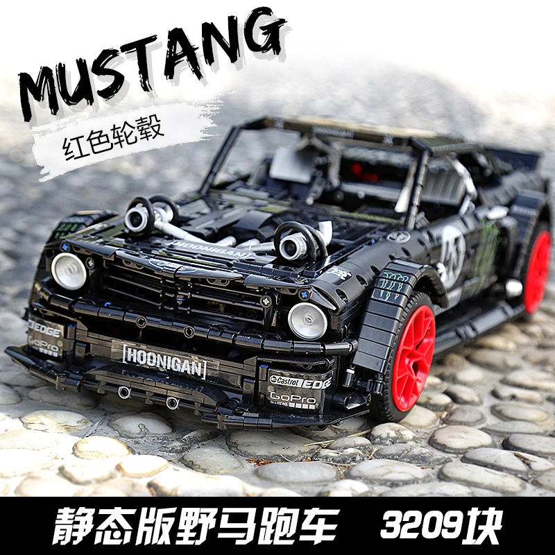 DHL 90068 3209 шт. Technic 1965 Ford Mustang Hoonicorn гоночный автомобиль MOC-22970 20102 23009 33003 строительные