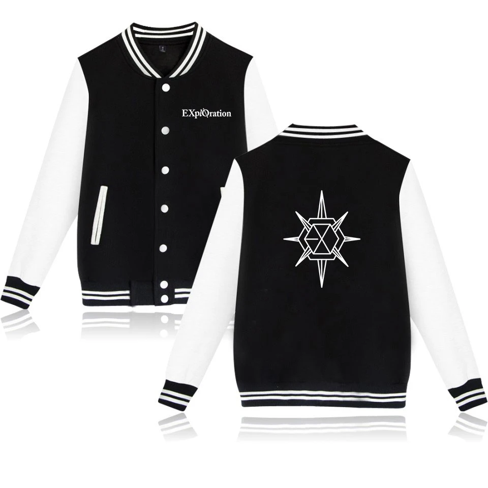 

EXO 2019 tour EXO PLANET #5 - EXplOration Live Album print Baseball sweatshirt Casual Baseball Jacket Men/Women Clothes
