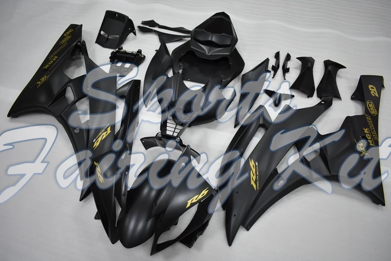 Корпус для YZFR6 2006 - 2007 матовый черный обтекатель мотоцикла YZF600 R6 Пластиковые