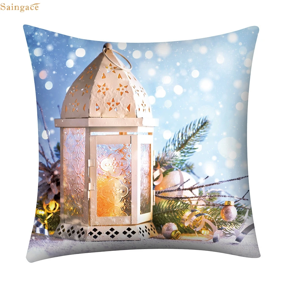 Singace Christmas Cushion Cover Polyester Sofa Car Cushion Cover Home Decor Christmas Pillow Case Car Decor 1021