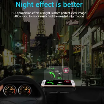 

Multifunction Smart Head Up Display Projector Portable Clear GPS Navigation Speed Warning Safe Phone Holder Car Universal HD