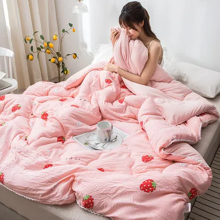 

SF Fresh Style Bedding Filler Blanket Luxury Down Blanket Duvet Quilted Very Warm Winter Blanket King Queen Full Size Comforter