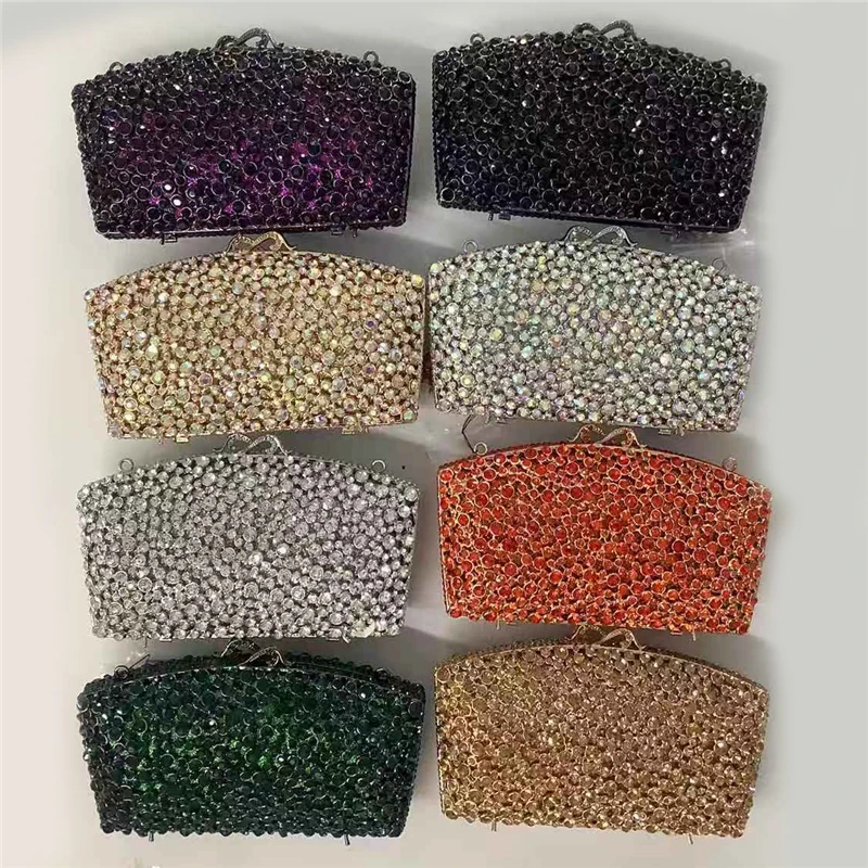 

New Ladies Clutch Bag Crystal Diamond Party Banquet Handbag Lady Banquet Wallet Fashion Evening Bag