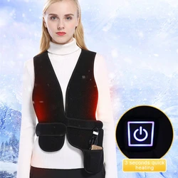 Winter Heated Jacket 3-speed Adjustable Temperature USB  Electric Heated Waistcoat Vest Sports Heatable Clothing