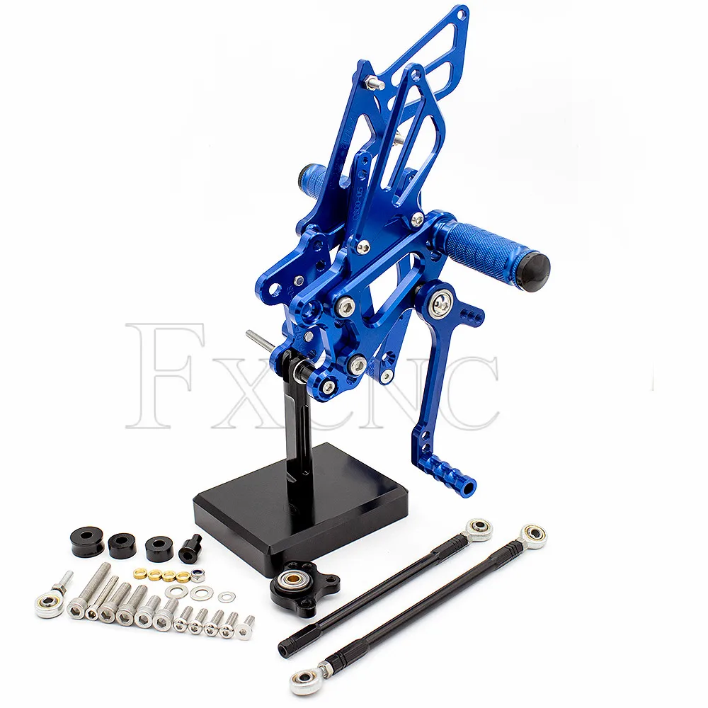 Для Honda CBR1000RR 2004-2007 CNC регулируемая подножка для ног Педаль Peg Rearset задний Набор - Цвет: Blue