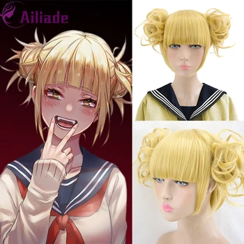 

AILIADE High Quality Golden Short Straight Synthetic Wig Heat Resistant My Hero Academy/Academia Anime Party Costume Cosplay