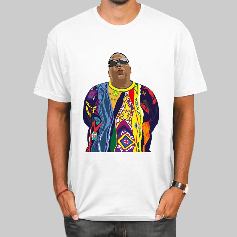 Известный бренд B.I.G Америка хип хоп рок звезда Biggie Smalls футболка с круглым вырезом