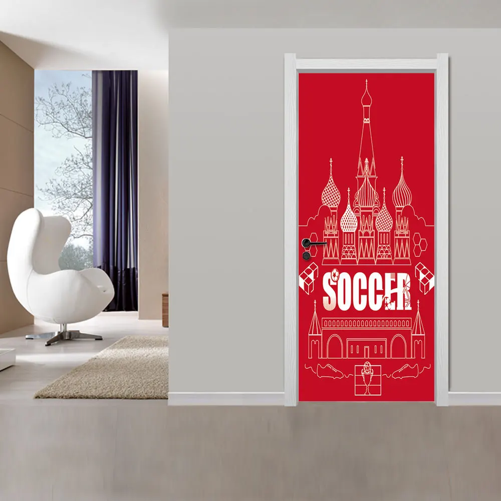 MT266 Россия Футбол креативные настенные наклейки 3D двери наклейки холодный деревянный двери украшения семьи настенные наклейки