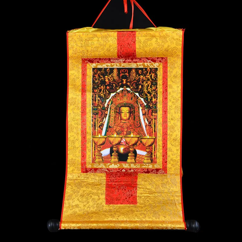 60 см Buda Thang-ga Thangka# hogar Talisman protección eficaz Budismo Tibetano despertar Buda colgar pintura