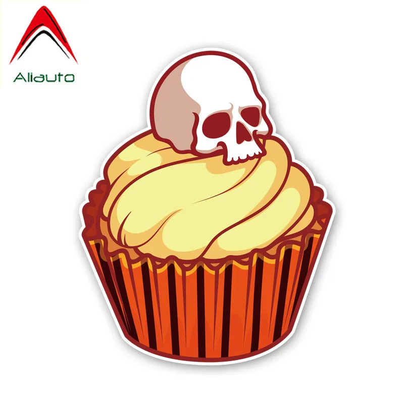 

Aliauto Funny Car Sticker Creative Cake Cute Funny Skull Automobile Motorcycle Accessories PVC Decoration Decal,12cm*10cm