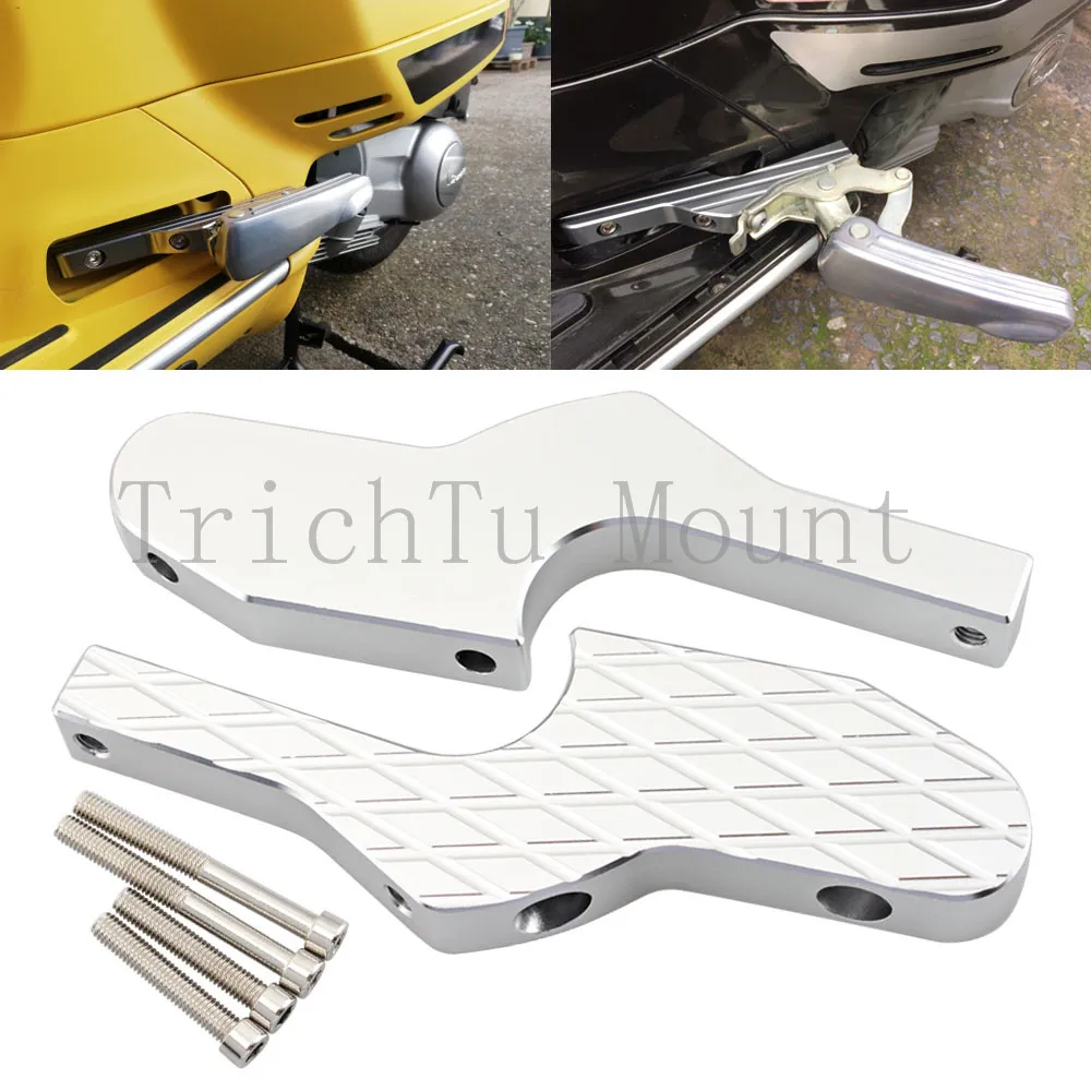 Мотоцикл Серебряный Подножка для пассажира Удлинительный кронштейн универсальный для Vespa GT GTS GTV 60 125 150 200 250 300 300ie скутеры