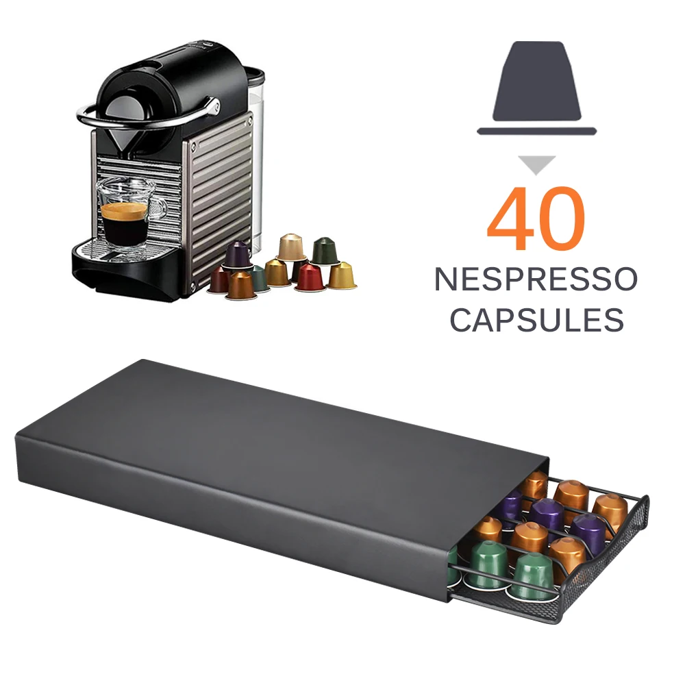 Нержавеющая сталь 40 чашки капсулы кофе nespresso стручки Держатель для хранения стойки ящики кофе капсулы полки Организации