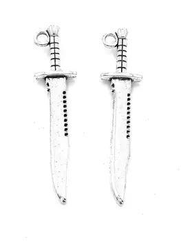 

30pcs Sword charms pendant 43x10mm antique silver ornament accessories jewelry making DIY base material