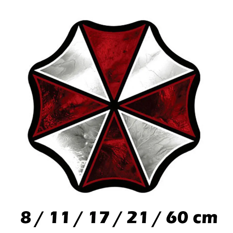 8cm 11cm 17cm 21cm Dark Red Umbrella Corporation Car Styling Thick Pvc