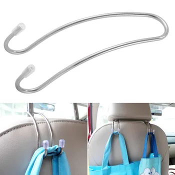 

Multi-functional Metal Auto Car Seats Headrest Hanger Bag Hook for Bag Purse Cloth Grocery Storage Auto Fastener Clip