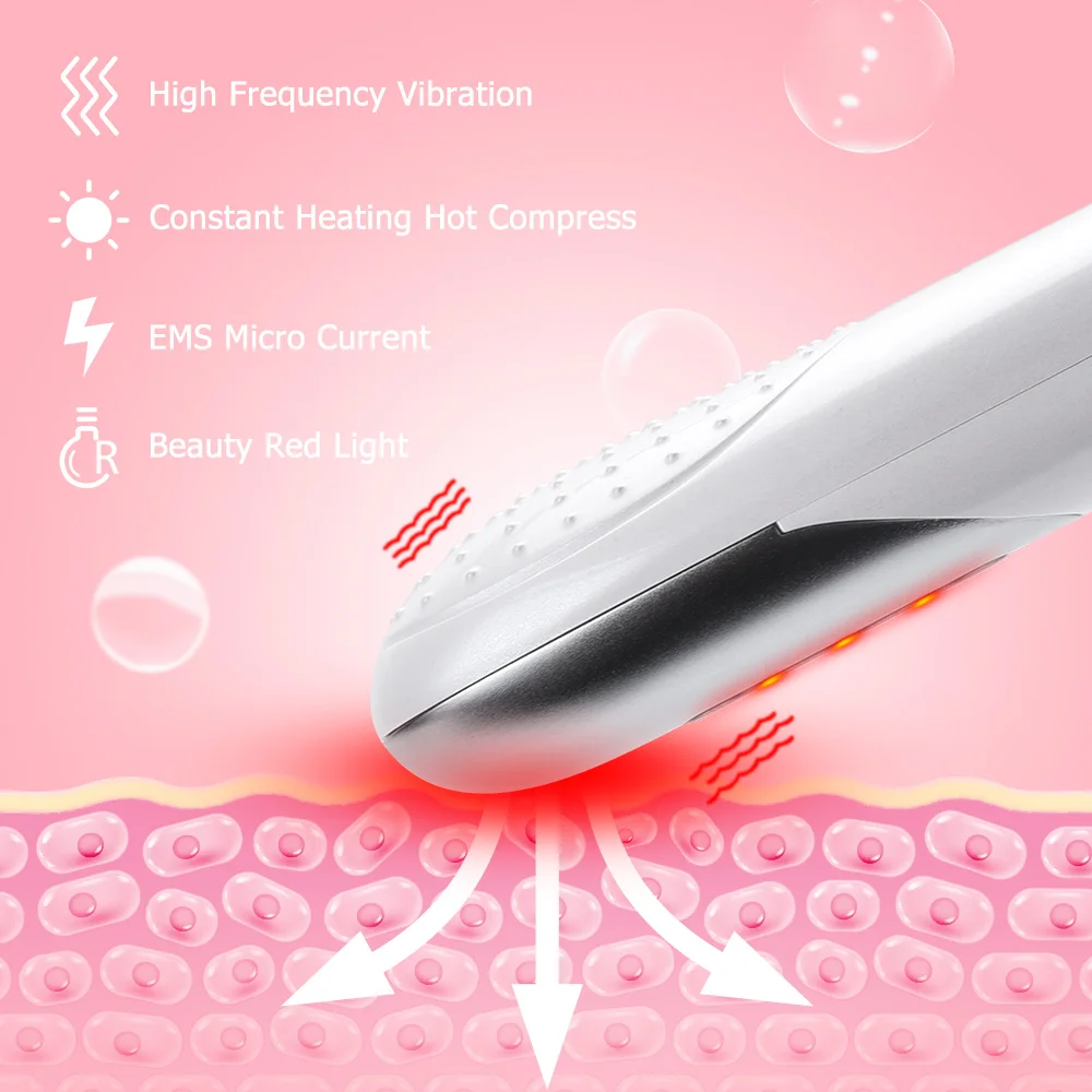 EMS Eye Massager Instrument de vibrații de încălzire Anti-rid Îndepărtarea cercurilor întunecate USB Reîncărcabil Absorbție profundă a nutriției_voghion.com