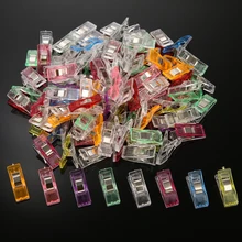  100pcs 2.7*1cm Plastic Sewing Clips Textile Cloth Fabric Holding Clamp Multi-color Home DIY Patchwork Craft Accessories 
