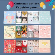 Новинка; 4 пары детских рождественских носков в упаковке; хлопковые носки средней длины с рисунком животных для мальчиков и девочек