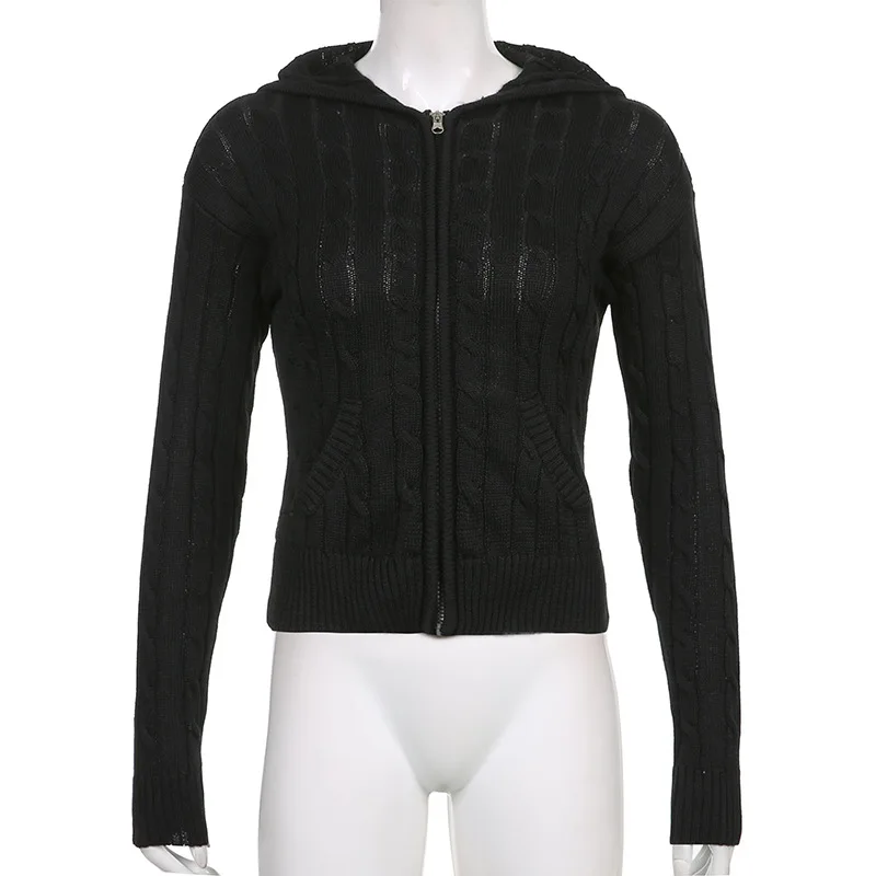 Pull à capuche manches longues marron clair femme