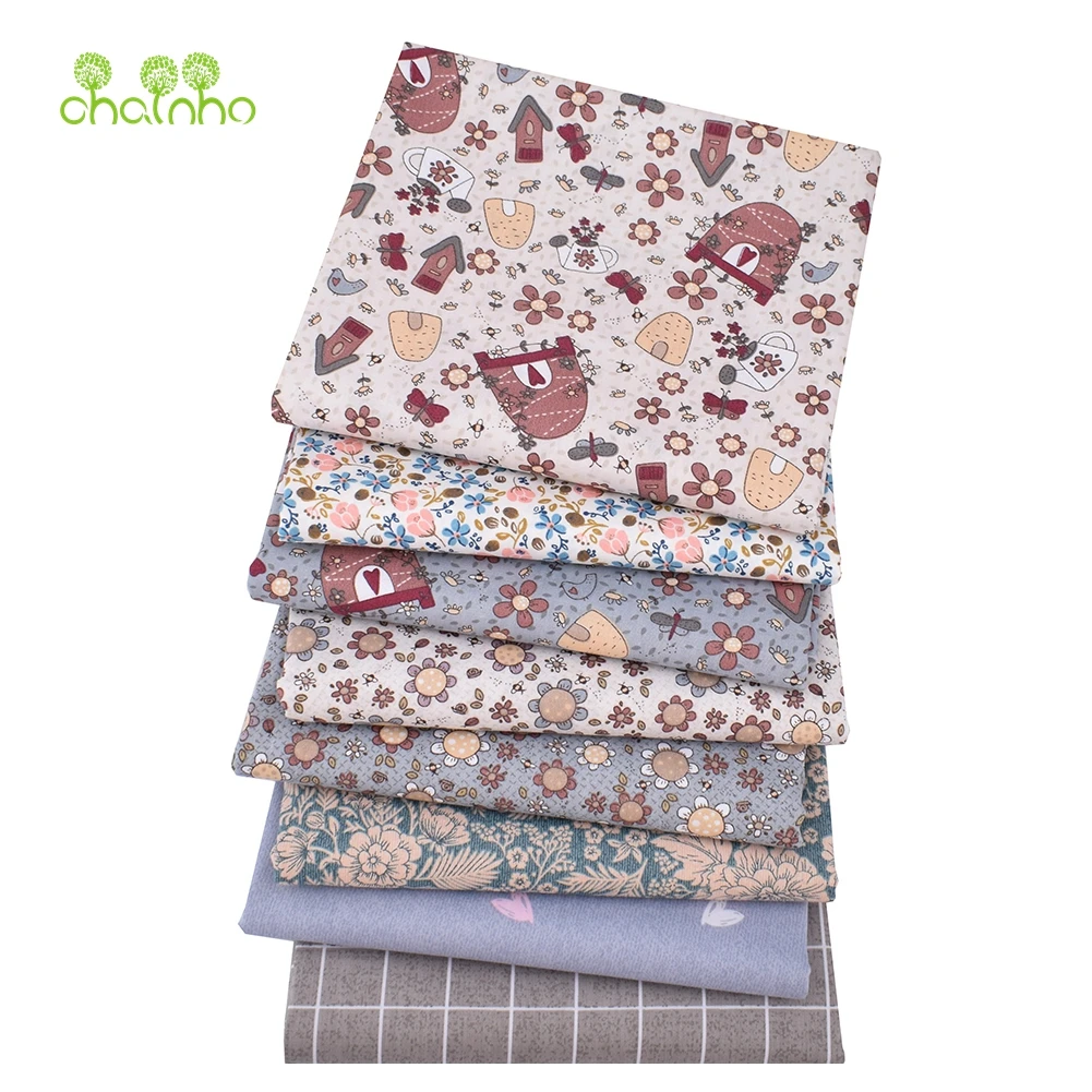 Chainho,Printed Twill Cotton Fabric,Bean Red Series,Patchwork Clothes,DIY Sewing Quilting Material For Baby&Children's Bedcloth