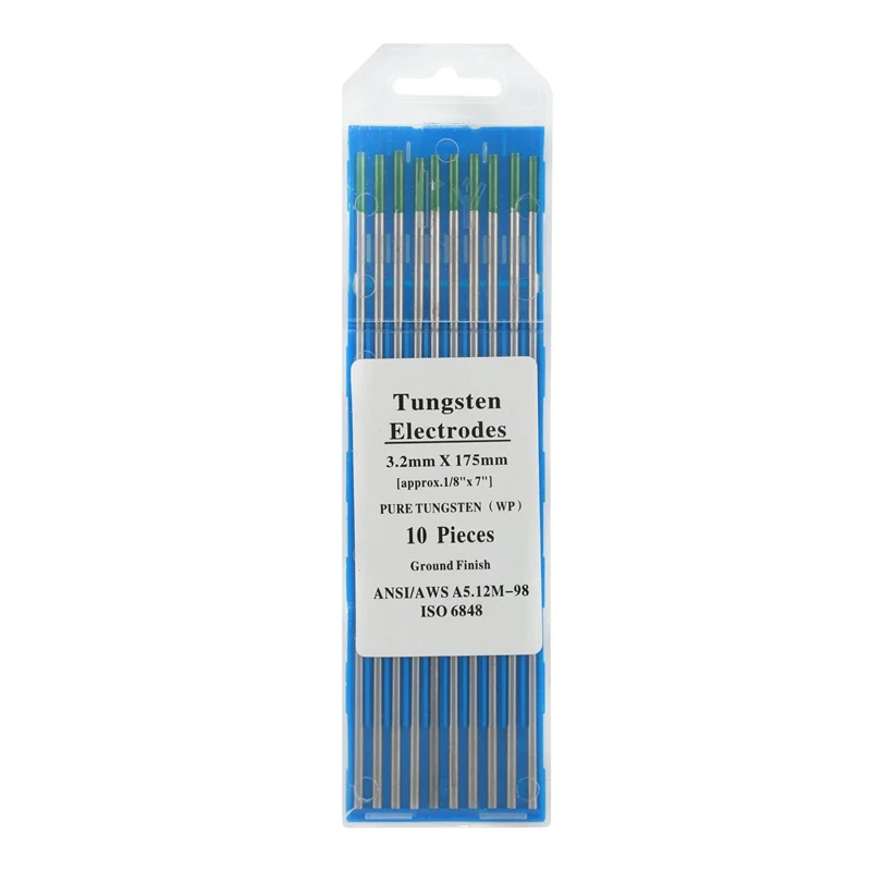 

TIG Welding Tungsten Electrodes Pure Tungsten (Green, WP) 10-Pack