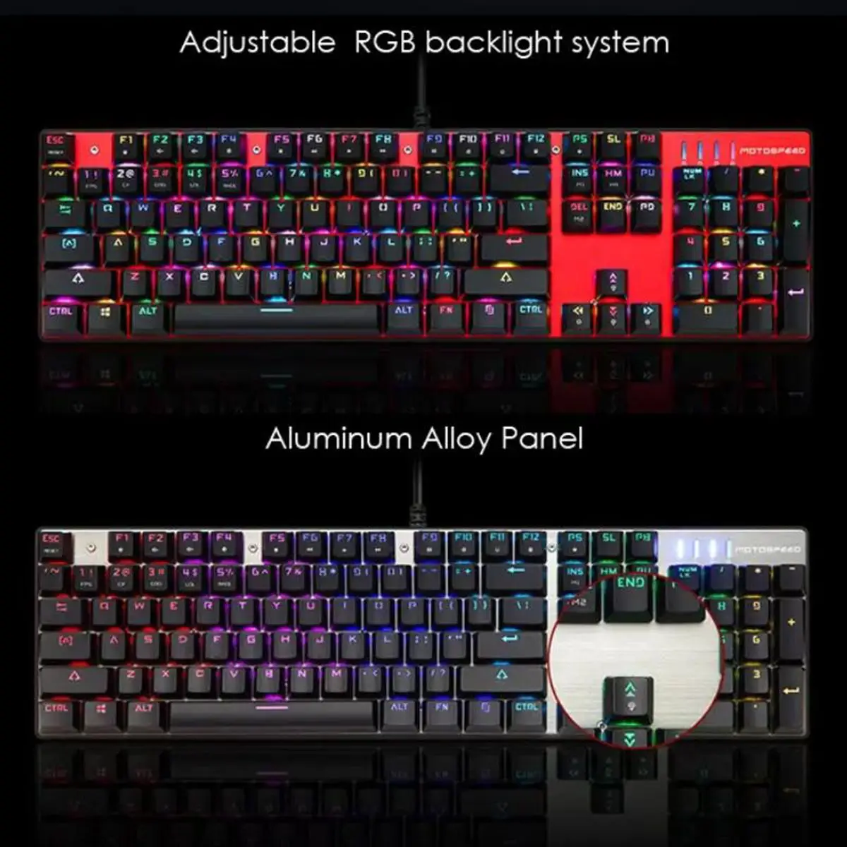 MOTOSPEED CK104 104 Key Gaming Keyboard Outemu Blue Switch USB Wired Colorful LED Backlit RGB Anti Ghosting For Computer Gamer