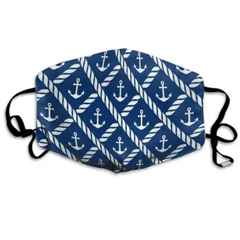 

AGRBLUEN Unisex Breathable Mouth Mask Adjustable Anti Dust Half Face Mask Reusable Washable Mouth Cover Fashion Novelty Nautical