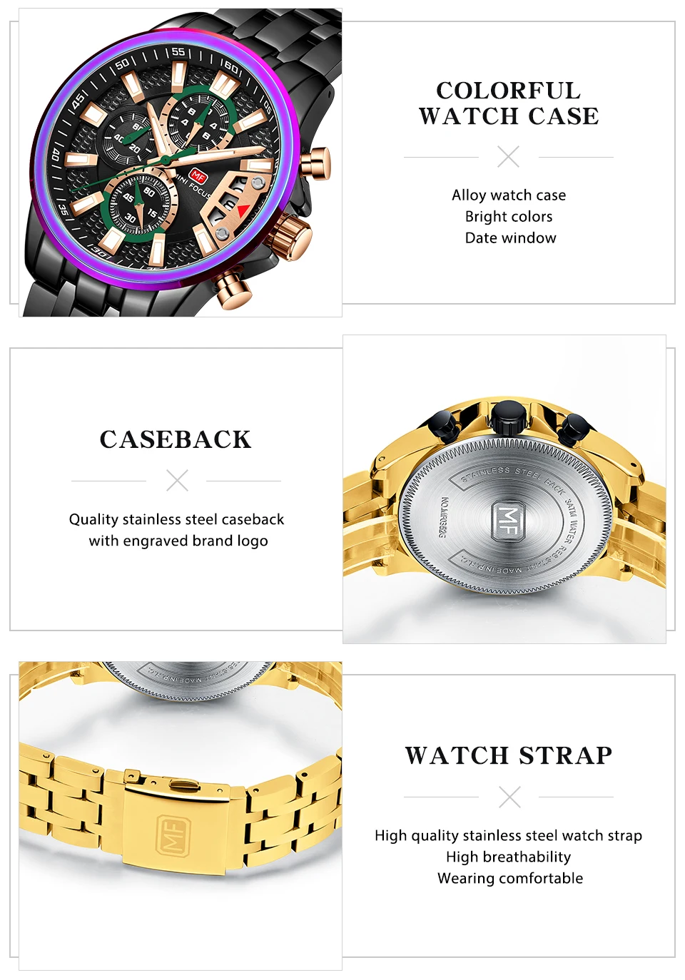 MINI FOCUS quartzhorloge voor heren Waterdicht_voghion.com