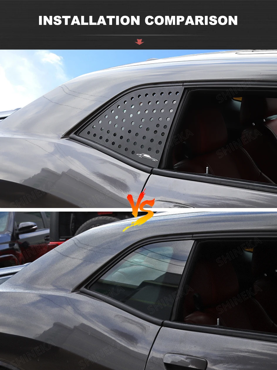 Внешние наклейки для Dodge Challenger 2008+ Автомобильный задний треугольник окна стекло декоративная накладка наклейки для Dodge Challenger