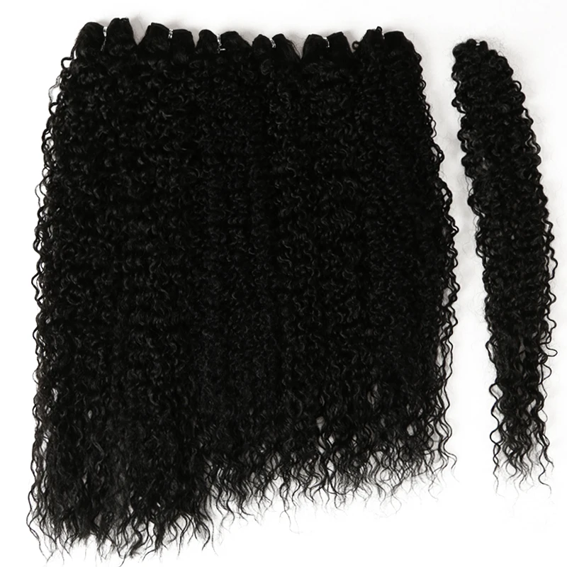 Barato Afro Pelo Rizado mechones 7 unids/pack 22-26 pulgadas sintético extensiones de pelo ondulado Pelo Rizado Ombre Color marrón negro clásico Plus 9gL9kAK1Q