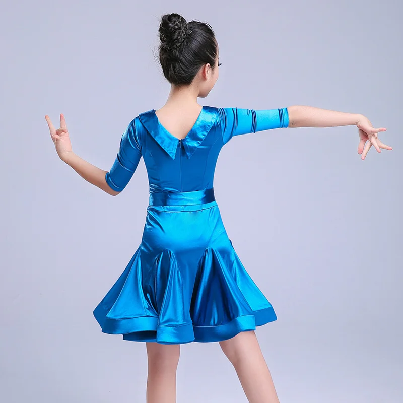 Дети платье для латиноамериканских танцев бальное платье для спортивных танцев платья для девочек из спандекса, сальса Румба ча-ча Самба Танго, латина платье для танцев; костюмы