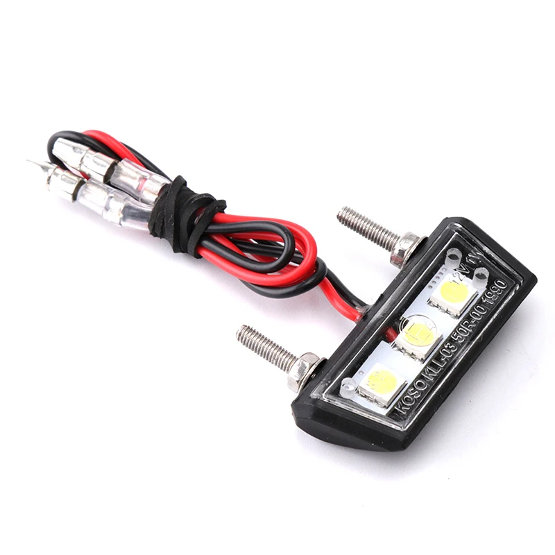 Motorcycle Universal LED License Plate Light Mount Bracket Bolt-on Lights Lamp For Scooter Refit Accessories |